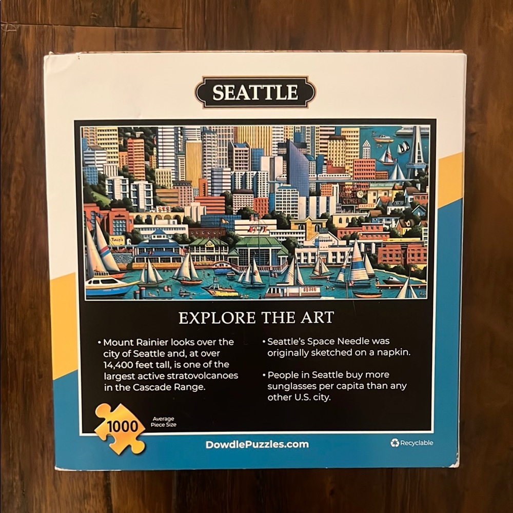 Dowdle Seattle 1000 Piece Jigsaw Puzzle with Collectors Box & Poster - Picture 3 of 10